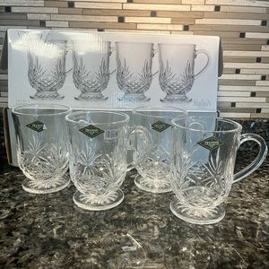 Shannon Dublin Crystal Coffee Mugs: Set of 4 in the box!